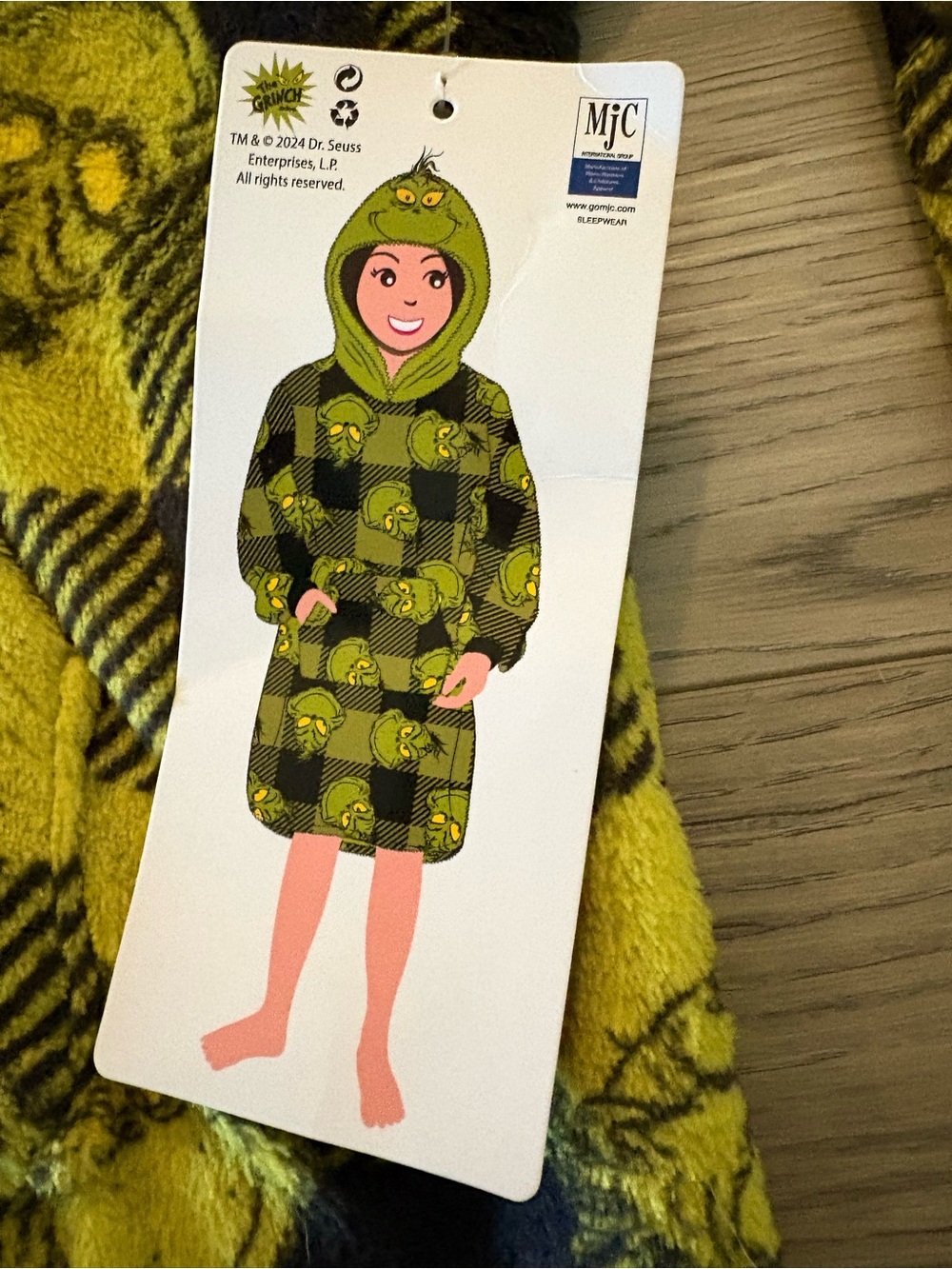 Women's One-Size Grinch Oversized Sleep Hoodie NWT - Picture 5 of 5